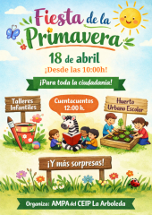 El CEIP La Arboleda acogerá el 18 de abril la Fiesta de la Primavera 