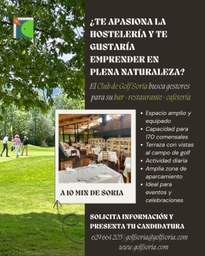 El Club de Golf Soria busca gestores para su bar-restaurante-cafetería