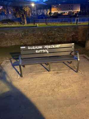 Vandalizan con pintadas mobiliario urbano de la Dehesa, en Ágreda