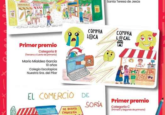 Ganadores del concurso de dibujo infantil “Tu comercio, tu ciudad”