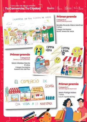 Ganadores del concurso de dibujo infantil “Tu comercio, tu ciudad”