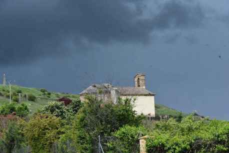Así cruzó la tormenta por Garray en el día de los Santos Mártires