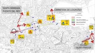 Las obras en rotonda de plaza del Rosario obliga a cambios en tráfico rodado