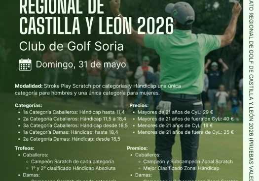 Inscripciones abiertas para cuarta prueba del Campeonato Regional de Golf de Castilla y León