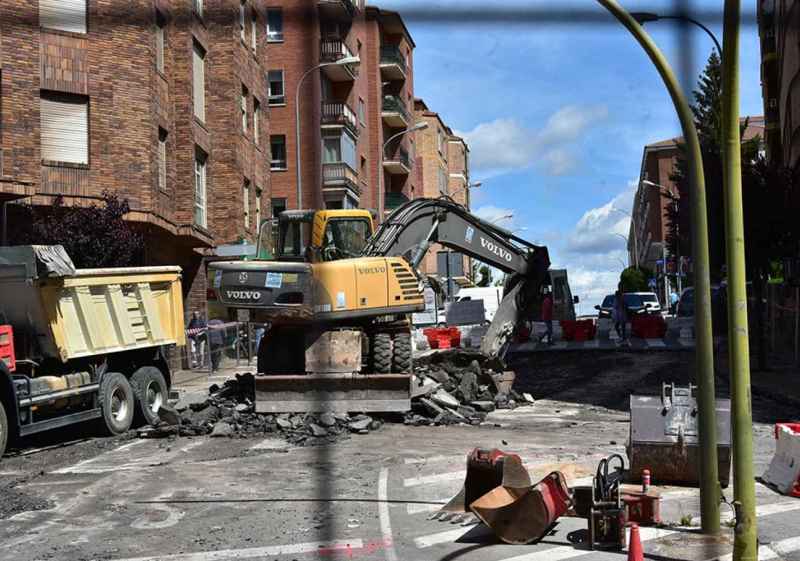 Cinco meses de obras para la rotonda de la plaza del Rosario, en Soria