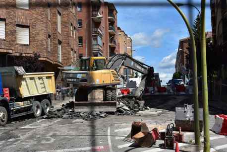 Cinco meses de obras para la rotonda de la plaza del Rosario, en Soria