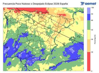¿Estará despejado el día del eclipse de 2026?