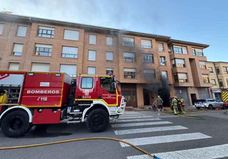 Incendio sin personas afectadas en calle Merineros, en Soria