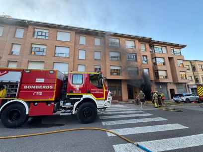 Incendio sin personas afectadas en calle Merineros, en Soria
