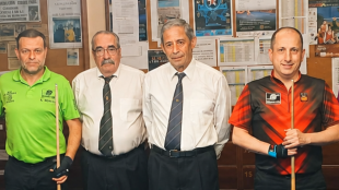 Siete jugadores del C. A. Numancia en fase final del Regional de Billar en Astorga