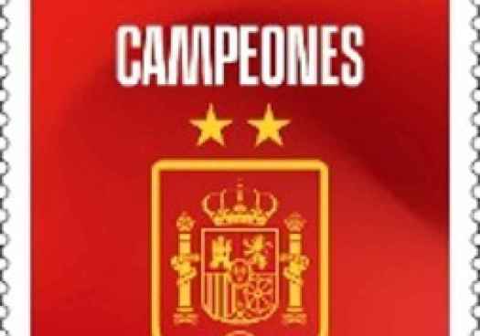 Emisión de un sello especial conmemorativo del triunfo de España en Mundial