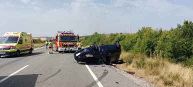 Accidente con dos heridos en la Nacional 122, en Alconaba