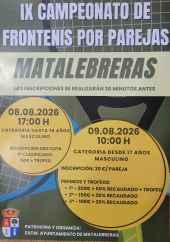 Matalebreras organiza IX edición de su campeonato de frontenis por parejas