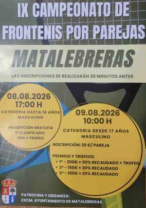 Matalebreras organiza IX edición de su campeonato de frontenis por parejas