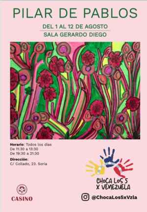 Exposición de pintura en el Casino de Soria a favor de Venezuela