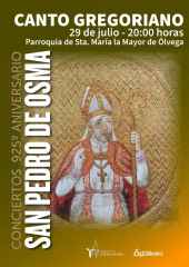 Concierto de canto gregoriano en Ólvega dedicado a San Pedro de Osma