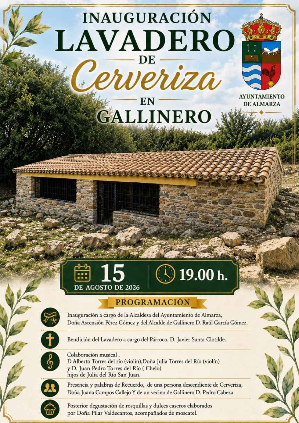 Gallinero inaugura lavadero de Cerveriza, recuperado gracias a sus vecinos