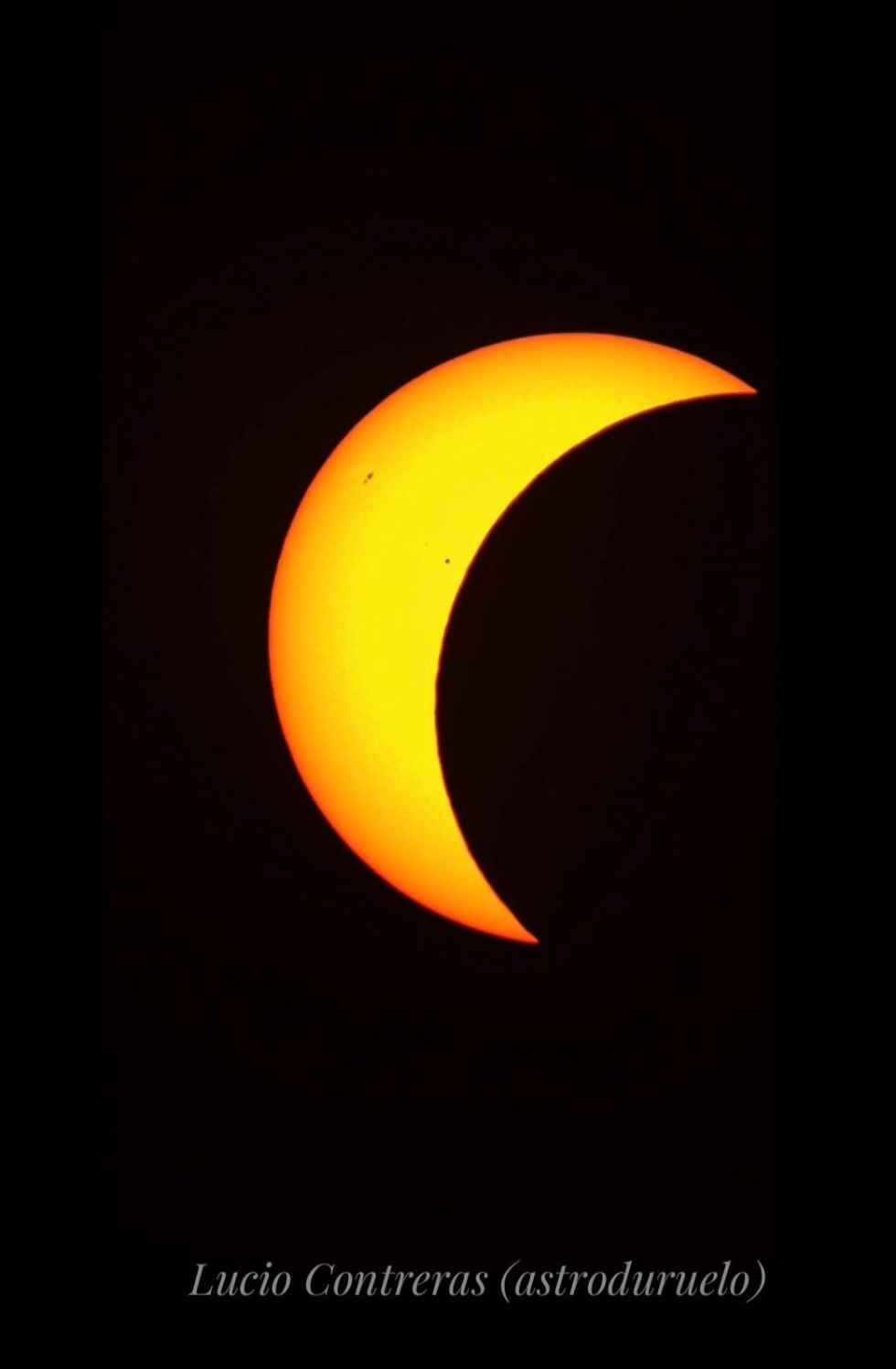 Las imágenes del eclipse solar captadas desde Soria por Lucio Contreras