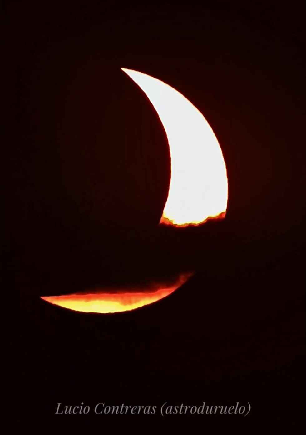 Las imágenes del eclipse solar captadas desde Soria por Lucio Contreras
