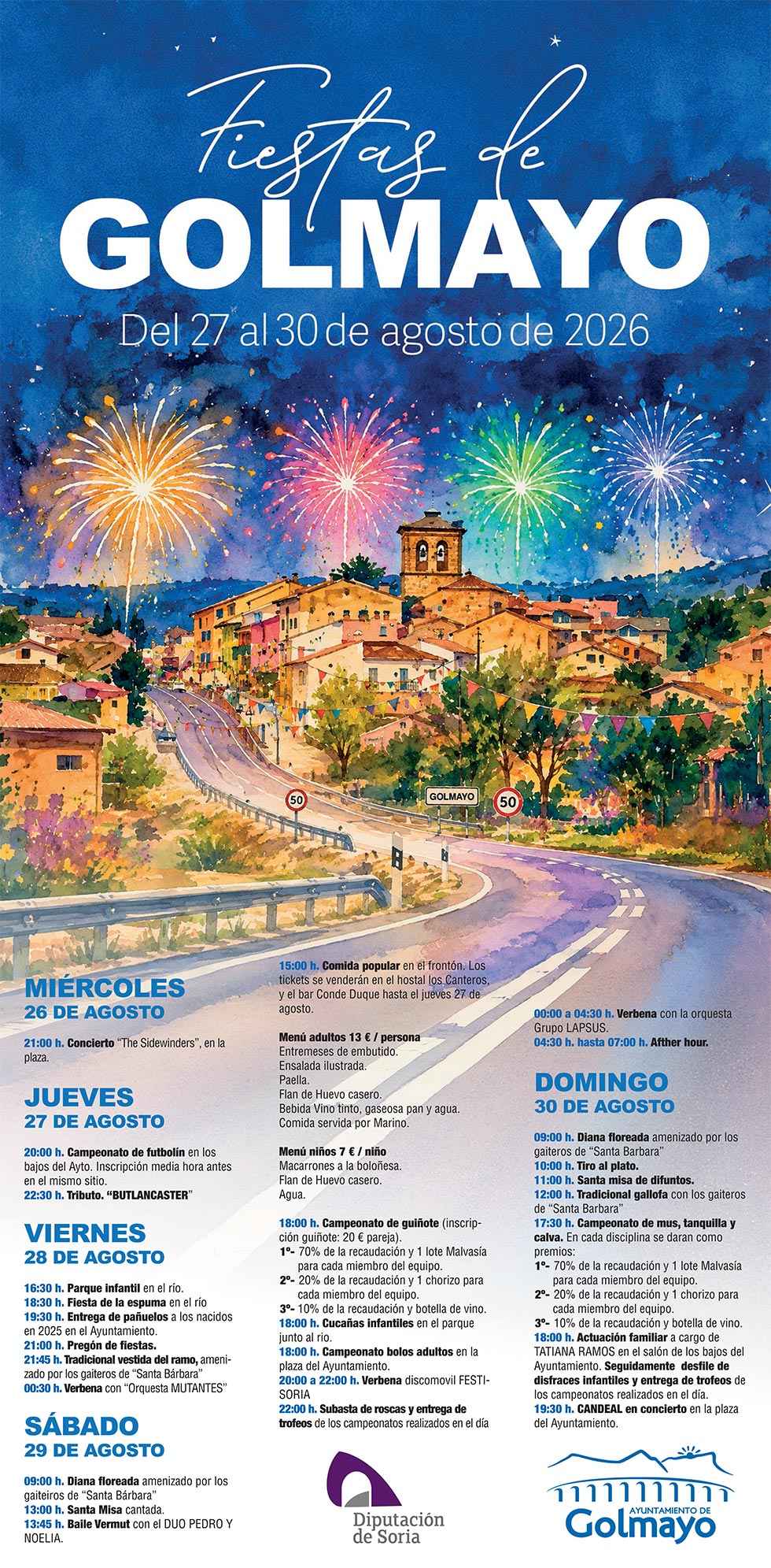Golmayo publica programa para sus fiestas de verano