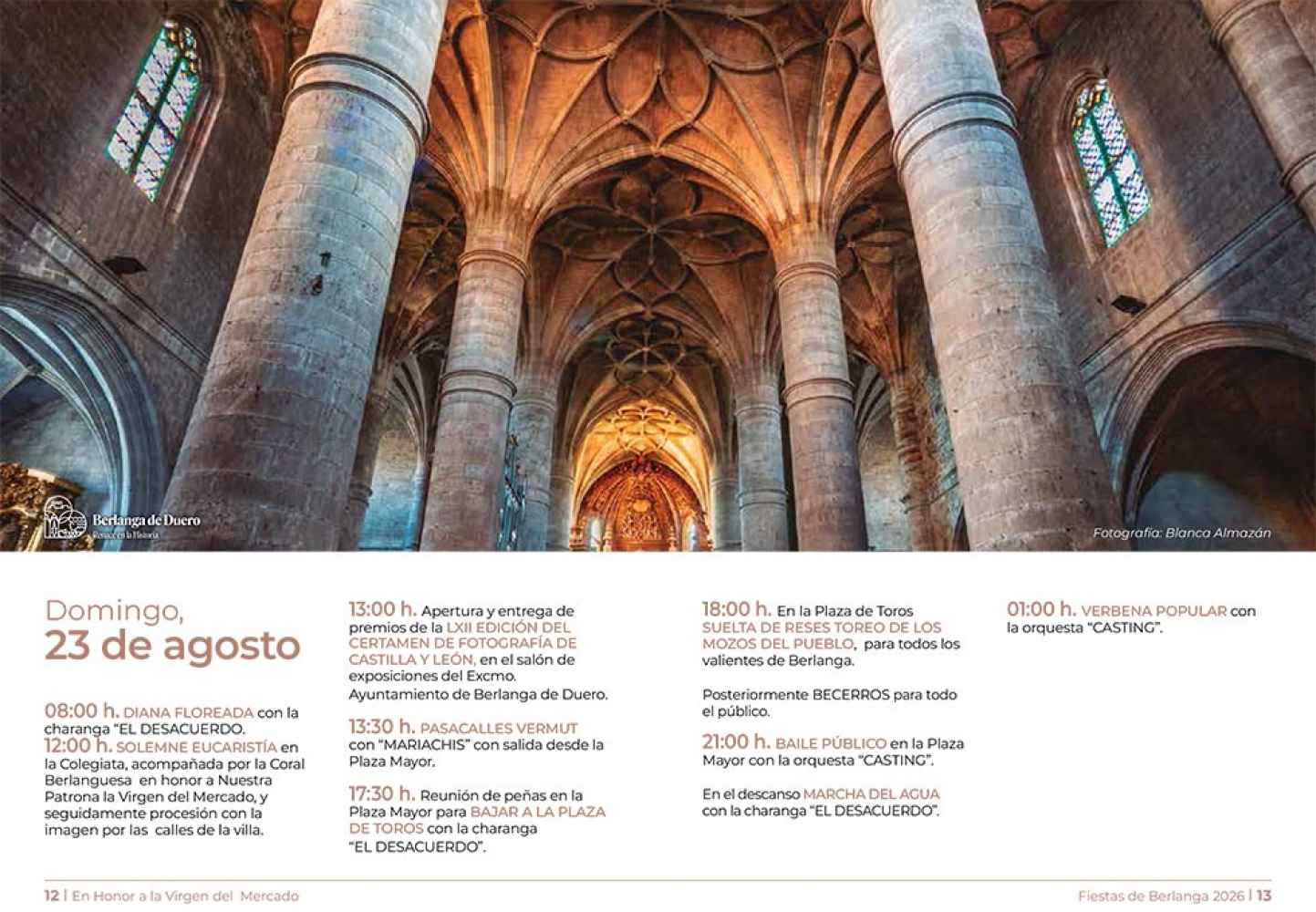 Berlanga de Duero publica programa para sus fiestas en honor a la Virgen del Mercado