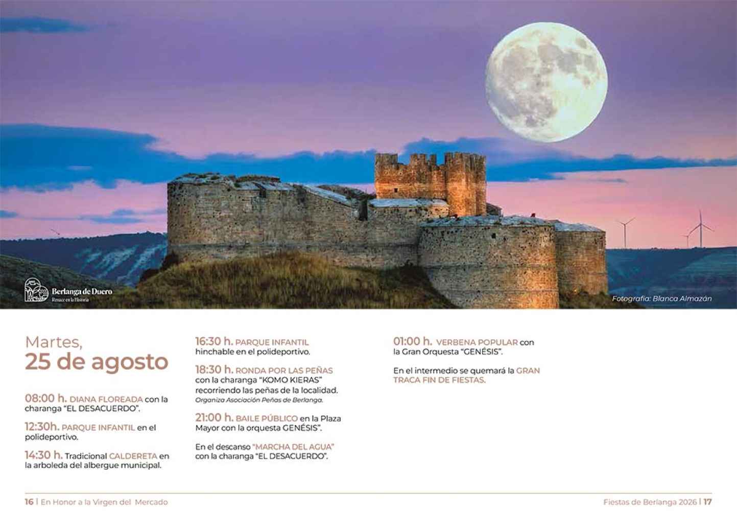 Berlanga de Duero publica programa para sus fiestas en honor a la Virgen del Mercado