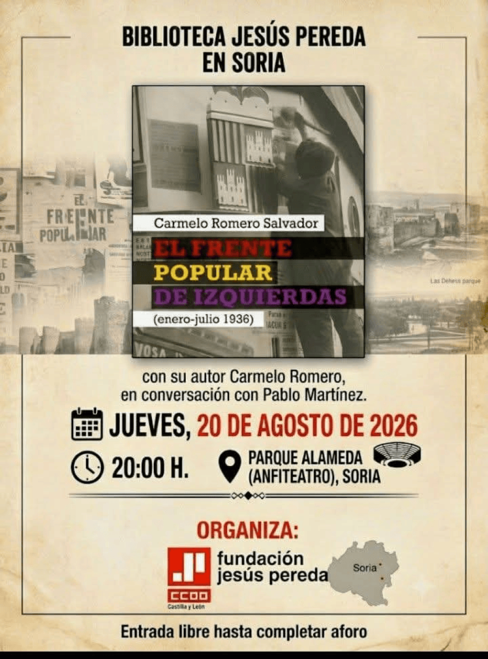 Carmelo Romero presenta en Soria "El Frente Popular de Izquierdas"
