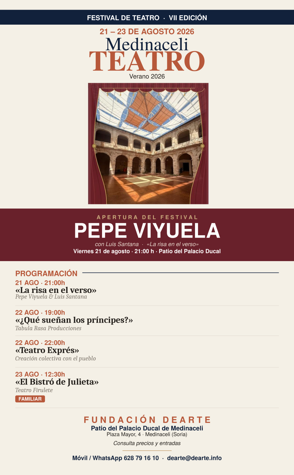 Pepe Viyuela abre VII edición de Teatro en Medinaceli