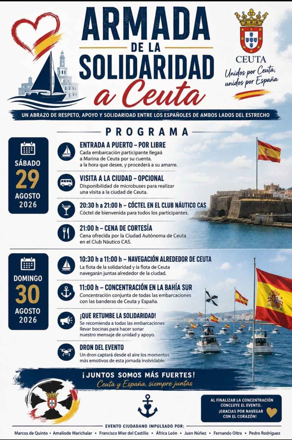 La "Armada de la Solidaridad" partirá hacia Ceuta el 29 de agosto