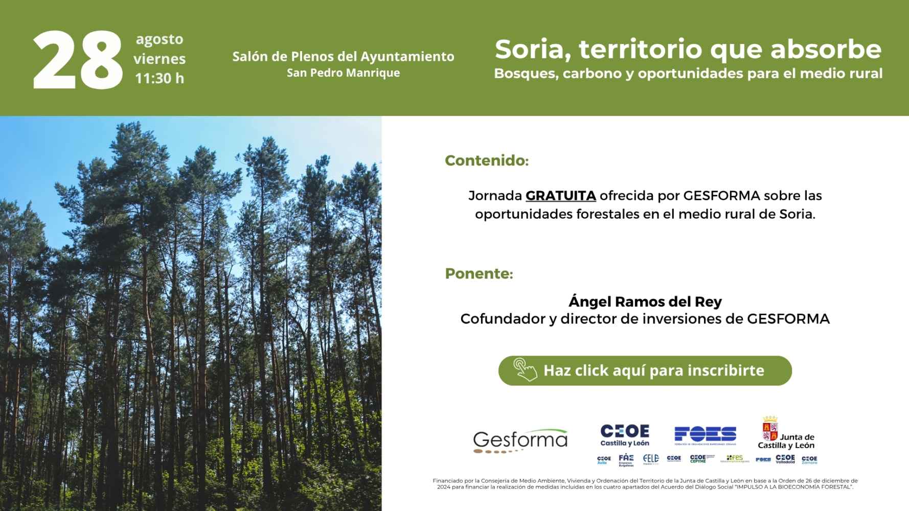 FOES aborda en San Pedro Manrique las oportunidades de los bosques de Soria 