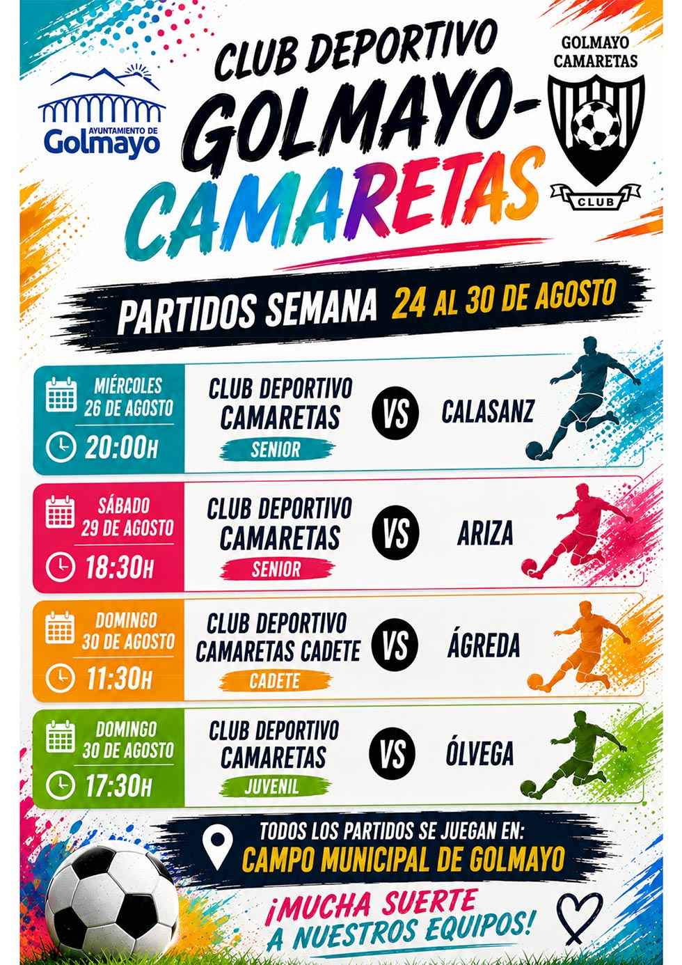El C.D. Golmayo Camaretas estrena nuevo campo municipal de Golmayo