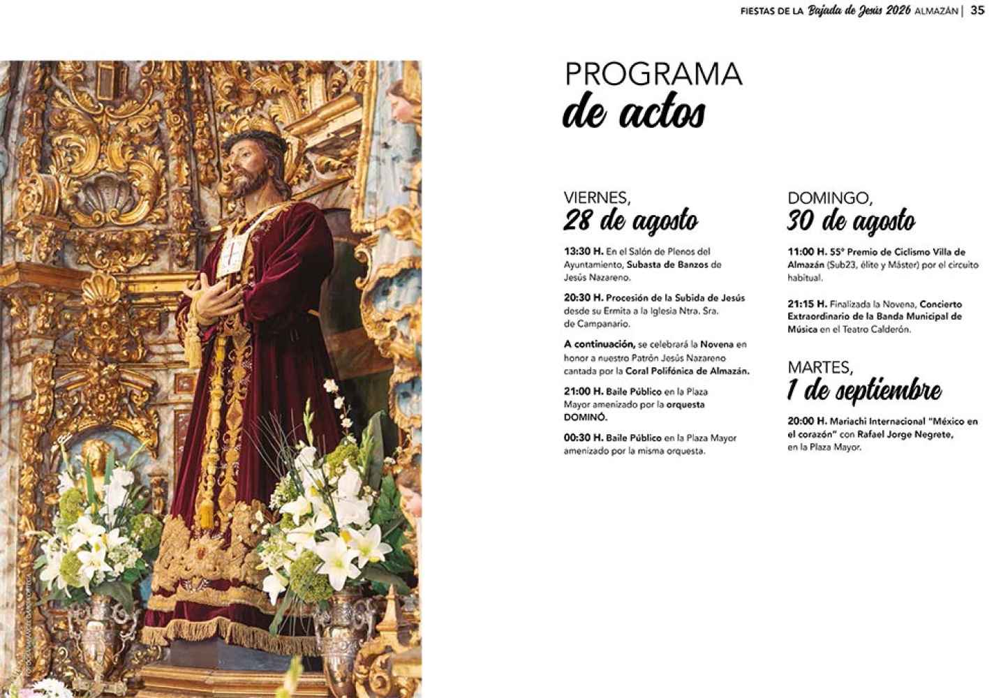 Almazán publica programa de sus fiestas de la Bajada de Jesús