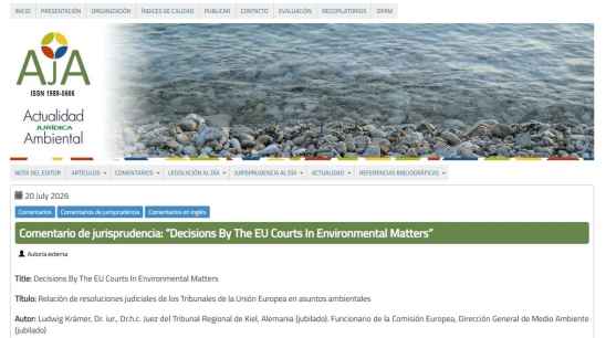 El CIEDA-CIEMAT difunde obra de referencia internacional sobre jurisprudencia ambiental europea