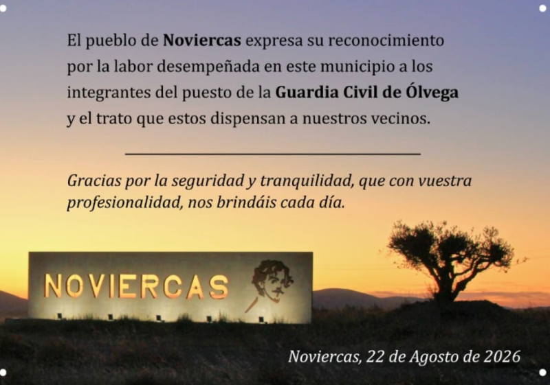 Noviercas reconoce al puesto de la Guardia Civil de Ólvega