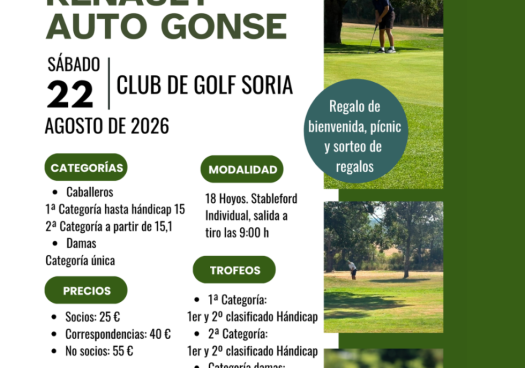 El V Torneo Renault Auto Gonse se celebra el sábado en Club de Golf Soria