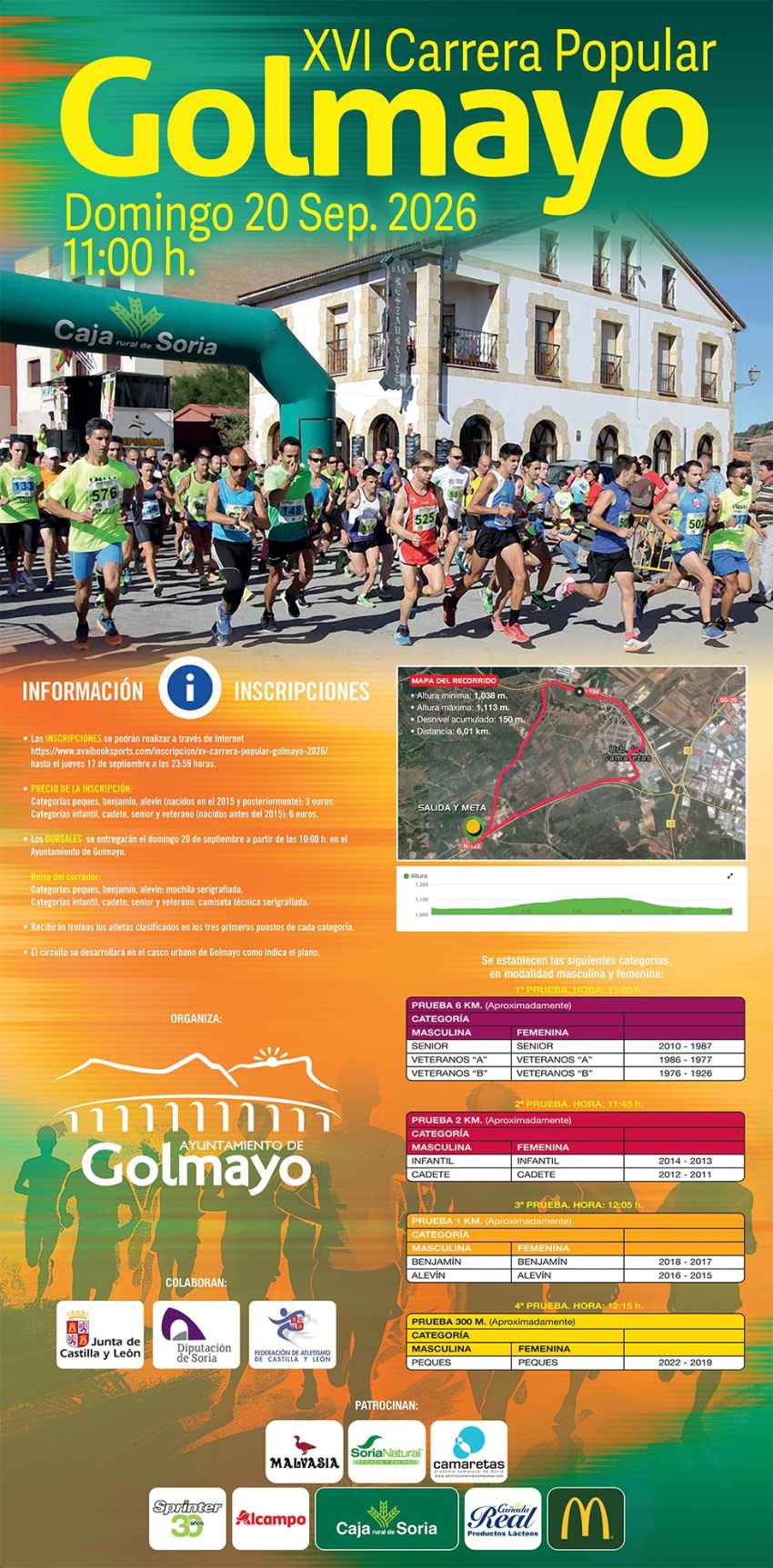 Inscripciones abiertas para XVI carrera popular de Golmayo
