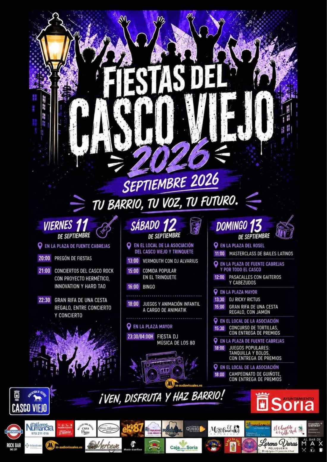Tres grupos se citan en concierto de rock de fiestas de Casco Viejo de Soria