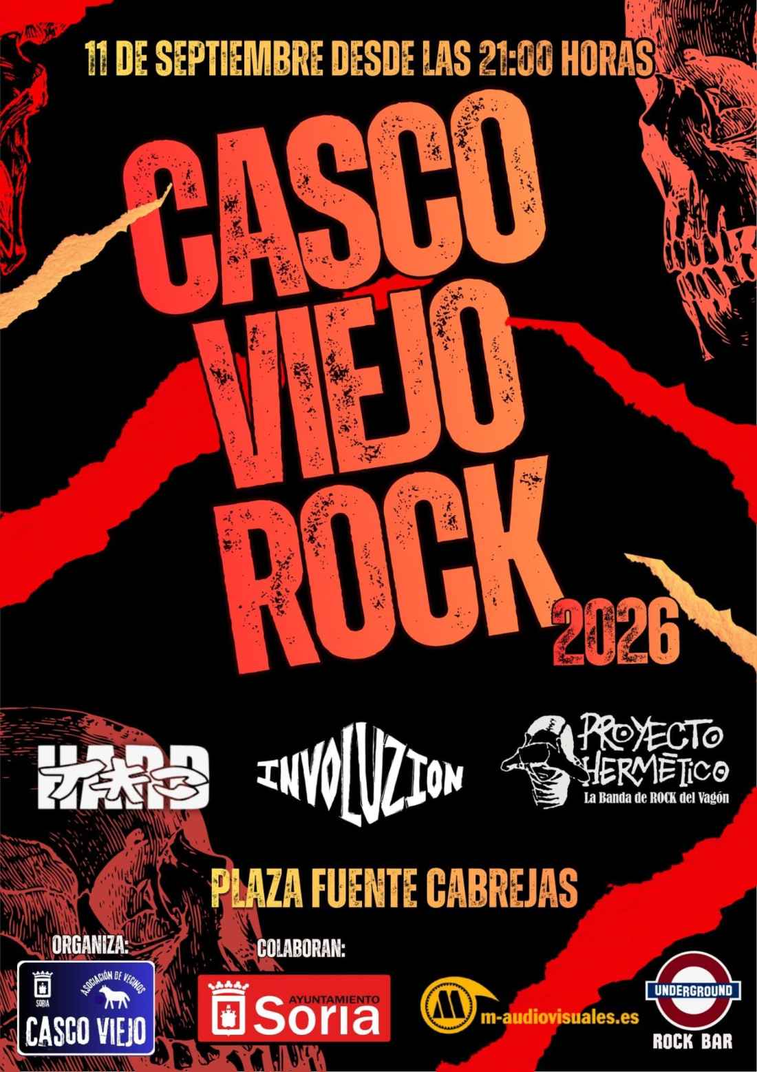 Tres grupos se citan en concierto de rock de fiestas de Casco Viejo de Soria