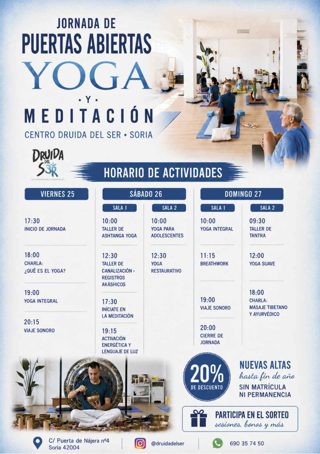 Tres días de yoga, meditación y bienestar en Soria