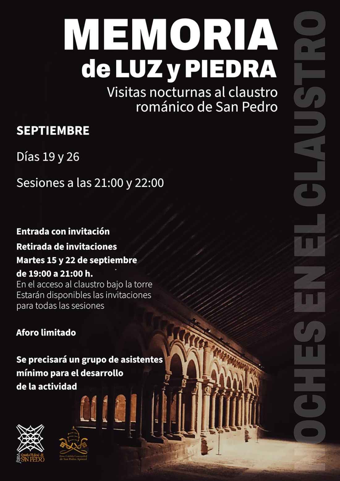 El claustro románico de concatedral vuelve a abrir, de noche, sus puertas 