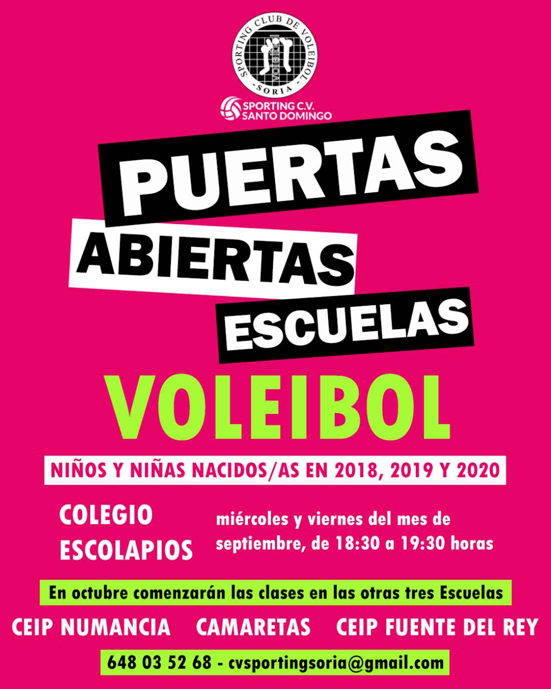 El Sporting Santo Domingo duplica este curso sus escuelas de voleibol