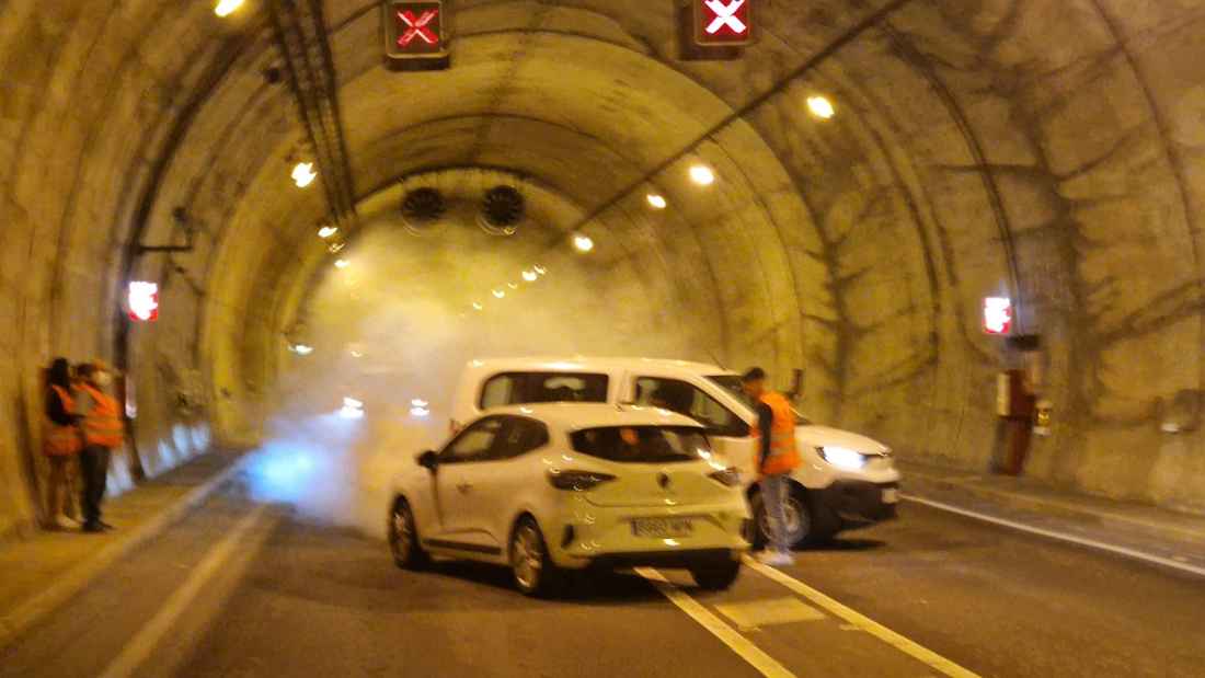 Simulacro de emergencia en el túnel de Piqueras