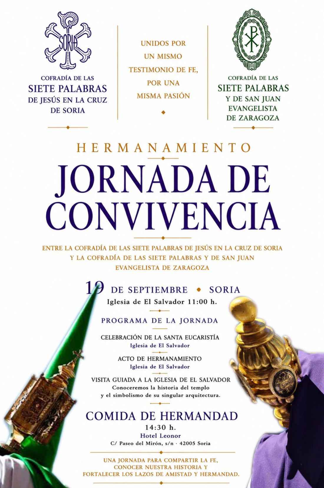Las Siete Palabras de Soria confirma su hermanamiento con cofradía de Zaragoza