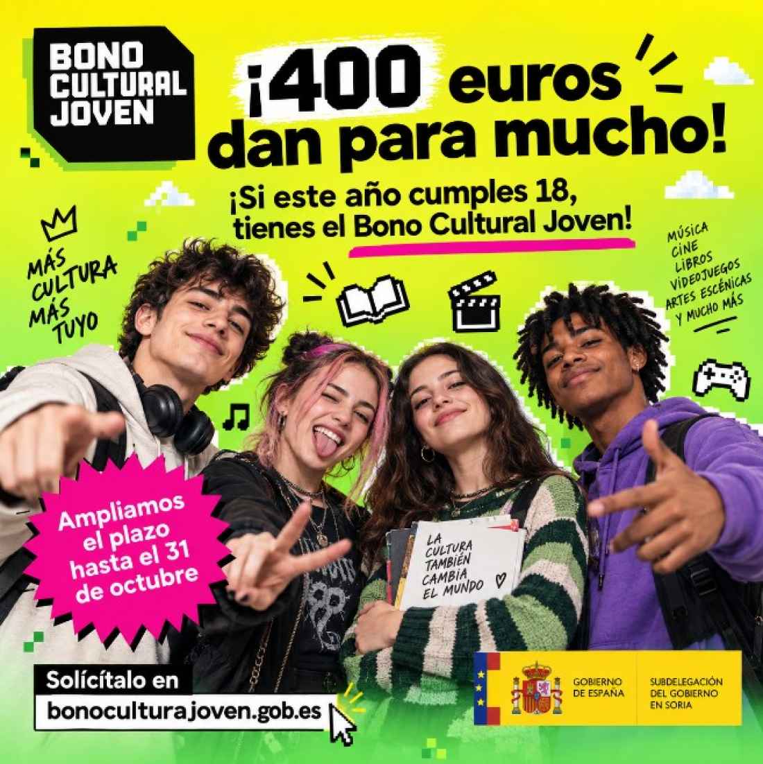 471 jóvenes de Soria nacidos en 2008 ya han solicitado el Bono Cultural Joven 