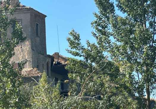 Derrumbe parcial de galería gótica del Palacio de los Hurtado de Mendoza en Almazán