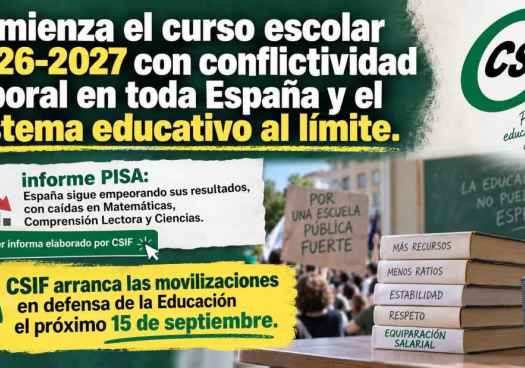 CSIF advierte que excelencia educativa de Castilla y León no puede convivir con precariedad 