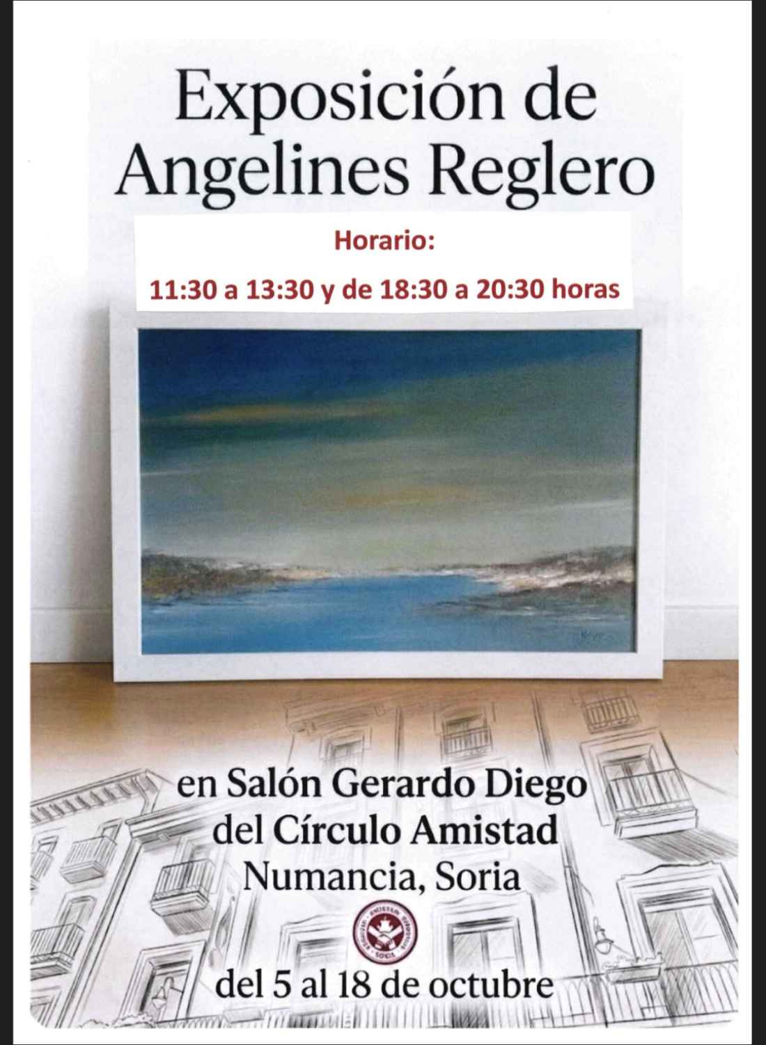 Exposición de pinturas de Angelines Reglero en el Casino de Soria