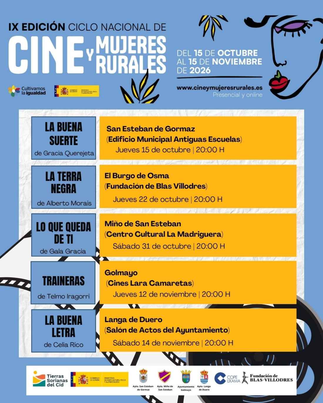 Tierras del Cid llevará Ciclo de Cine y Mujeres Rurales a cinco localidades