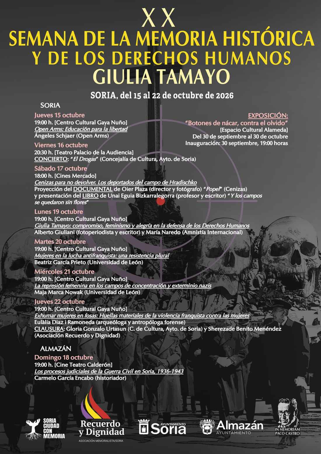 La Semana de la Memoria Histórica llega a su XX edición en Soria