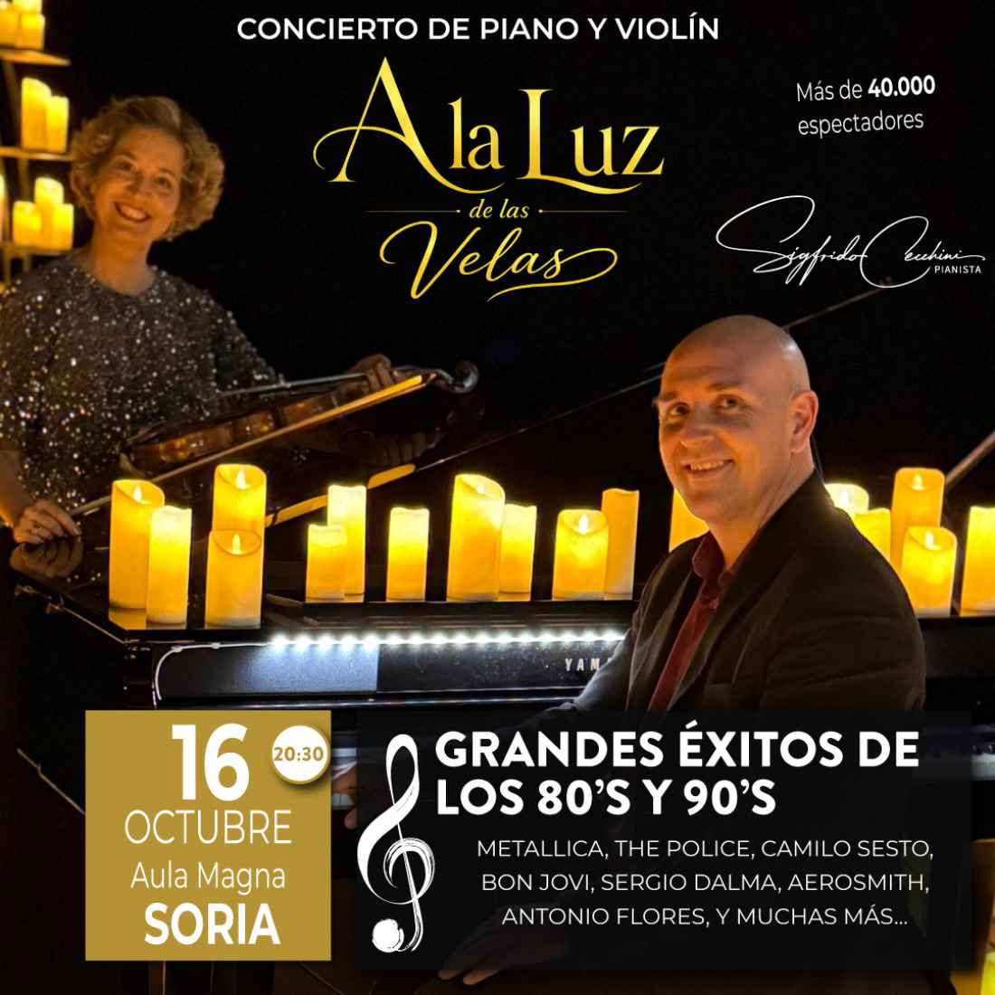 “A la Luz de las Velas” regresa a Soria con  nuevo espectáculo de piano y violín